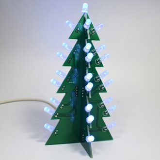 Diy Ster Knipperende 3D Led Decoratie Printplaat Kerstboom Elektronische Learning Kit blauw LED