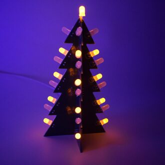 Diy Ster Knipperende 3D Led Decoratie Printplaat Kerstboom Elektronische Learning Kit oranje LED