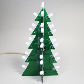 Diy Ster Knipperende 3D Led Decoratie Printplaat Kerstboom Elektronische Learning Kit wit LED