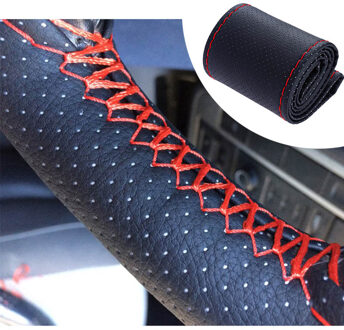 Diy Stuurhoes Zacht Leer Vlecht Voor Volkswagen Vw Golf 4 5 6 7 Polo Passat B5 B6 B7 b8 Touran Tiguan Bora Vento Rood