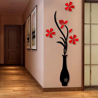 DIY Vaas Bloem Boom 3D Muurstickers Decal Home Decor Wallpapers voor Livingrooms Keuken Decoraties
