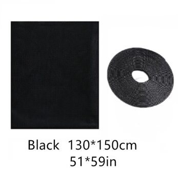 Diy Venster Screen Anti Mosquito Fijne Mesh 2 Meter Zwart Wit Klittenband Stok Open Vrij Insect-Proof Fly-proof Deur Gordijn Netto zwart 130x150cm