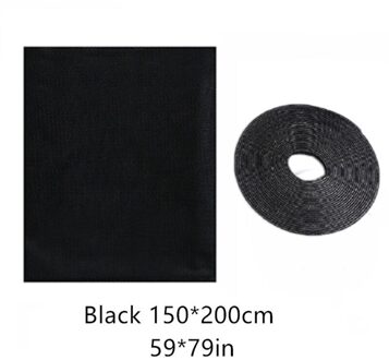 Diy Venster Screen Anti Mosquito Fijne Mesh 2 Meter Zwart Wit Klittenband Stok Open Vrij Insect-Proof Fly-proof Deur Gordijn Netto zwart 150x200cm