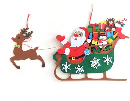 Diy Vilt Kerstboom Decoratie Hanger Party Bedels Voor Kids Kinderen Vilt Kerstman Diy Xmas Home Familie decor 2