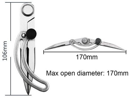 Diy Vleugel Divider Lederen Craft Roterende Scratch Leathercraft Meubels Kompassen Diy Naaien Handgemaakte Gereedschap 106mm
