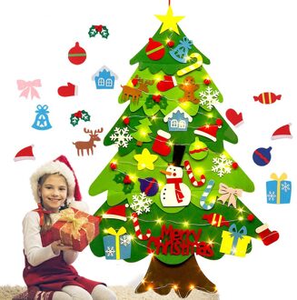 Diy Voelde Kerstboom Deur Muur Opknoping Ornamenten Kunstmatige Boom Kids Speelgoed Jaar Kerst Decoratie Voor Home Party