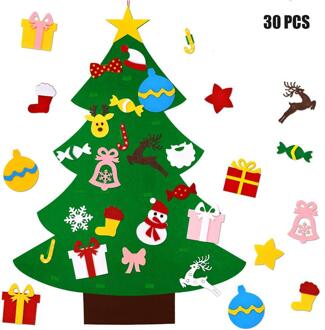 Diy Voelde Kerstboom Nieuwjaar Deur Muur Opknoping Ornamenten Kunstmatige Boom Kinderen Speelgoed Kerst Decoratie Voor Home Party D nee lights