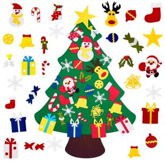 Diy Voelde Kerstboom Nieuwjaar Deur Muur Opknoping Ornamenten Kunstmatige Boom Kinderen Speelgoed Kerst Decoratie Voor Home Party G nee lights