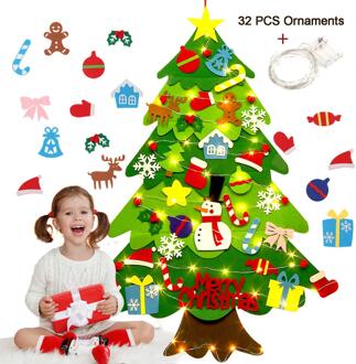 Diy Voelde Kerstboom Nieuwjaar Deur Muur Opknoping Ornamenten Kunstmatige Boom Kinderen Speelgoed Kerst Decoratie Voor Home Party