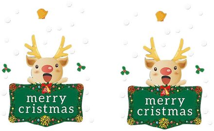 Diy Vrolijk Kerstfeest Muurstickers Vensterglas Festival Decals Santa Muurschilderingen Jaar Kerst Decoraties Voor Home Decor