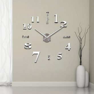 Diy Wandklok 3D Spiegel Muurstickers Mode Thuis Decoratieve Klok Slaapkamer Woonkamer Sticker Decal Decoraties