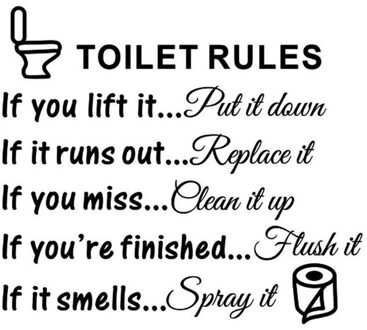 Diy Wc Regels Badkamer Wc Muursticker Vinyl Art Decals Woondecoratie Heet Verkoop Fabriek Prijs Kamer Muurstickers 201