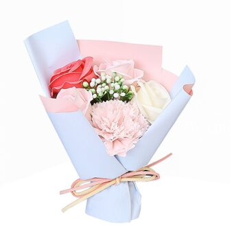 Diy Zeep Bloem Valentijnsdag Rose Doos Wedding Bouquet Home Festival Sztuczne Kwiaty Zeep Rose Bloem Flores blauw