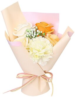 Diy Zeep Bloem Valentijnsdag Rose Doos Wedding Bouquet Home Festival Sztuczne Kwiaty Zeep Rose Bloem Flores geel