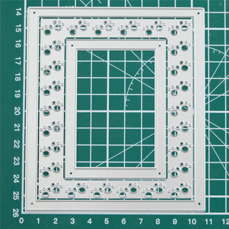 DiyArts Hond Voetafdruk Frame Metalen Stansmessen Achtergrond voor Card Making Scrapbooking Sterft Embossing Bezuinigingen Craft Sterft