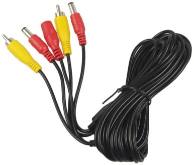 DIYKIT 5.5x2.1mm DC12V Input Auto Charger Power Adapter AV RCA Verlengkabel/Cord Video Kabel voor auto Camera en Auto Monitor 6m video kabel