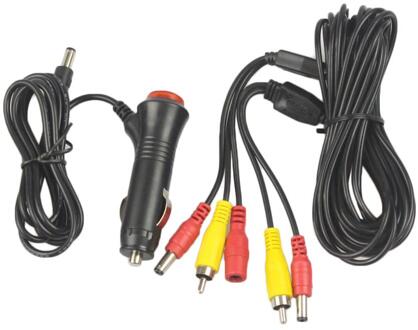 DIYKIT 5.5x2.1mm DC12V Input Auto Charger Power Adapter AV RCA Verlengkabel/Cord Video Kabel voor auto Camera en Auto Monitor kabel en lader