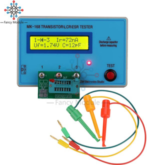 diymore MK-168 Transistor Tester Diode Triode Capacitance Resistance ESR RLC LCR NPN PNP MOS Meter with Clip Cable SMD Adapter