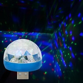 DJ RGB Lamp Auto-styling Auto LED Sfeer Verlichting Decoratieve Lamp Auto Interieur Verlichting USB Club Disco Magie Podium effect Lichten Blauw
