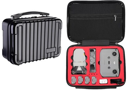 Dji Mavic Mini 2 Drone Hard Shell Draagbare Reistas Draagtas Onderdelen Accessoires Waterdichte Opbergtas Grote Capaciteit zwart case rood