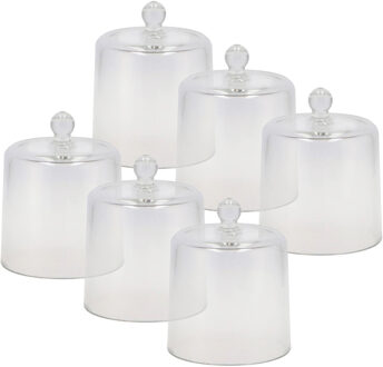 DK Design Amuse cloche - 6x stuks - transparant glas - D11 x H13 cm - hapjes stolp - amuseschaaltje
