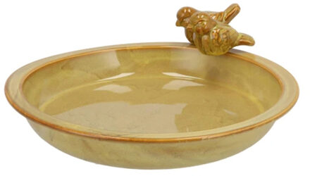DK Design Bird bowl Merel - large - vogelbad - okergeel - voederschaal tuinvogels