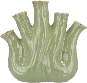 DK Design Bloemenvaas Aglio Ovaal - vaas voor tulpen - groen - 36 x 17 cm - toetervaas