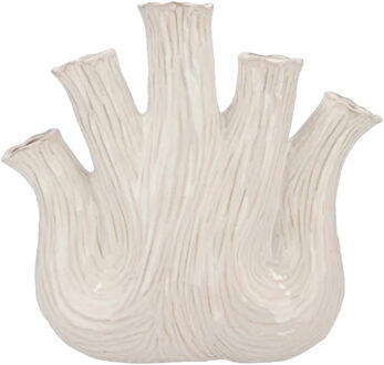 DK Design Bloemenvaas Aglio Ovaal - vaas voor tulpen - wit - 36 x 17 cm - toetervaas