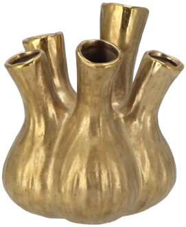 DK Design Bloemenvaas Aglio - tulpenvaas - goud mat - D17 x H20 cm