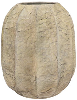 DK Design Bloemenvaas Casablanca - zand look - beige - 28 x 32 cm - golvende vormen