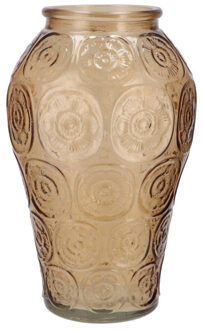 DK Design Bloemenvaas Circle - boeket vaas - glas - amber - 15 x 25 cm