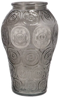 DK Design Bloemenvaas Circle - boeket vaas - glas - donkergrijs - 15 x 25 cm