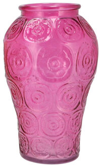DK Design Bloemenvaas Circle - boeket vaas - glas - roze - 15 x 25 cm