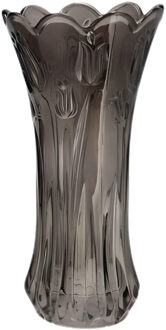 DK Design Bloemenvaas Delight - boeket vaas - glas - antraciet - 15 x 30 cm