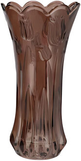 DK Design Bloemenvaas Delight - boeket vaas - glas - donkerbruin - 15 x 30 cm