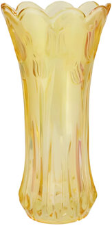 DK Design Bloemenvaas Delight - boeket vaas - glas - geel - 11 x 20 cm