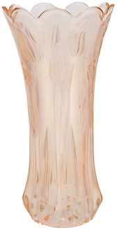 DK Design Bloemenvaas Delight - boeket vaas - glas - pastel oranje - 11 x 20 cm