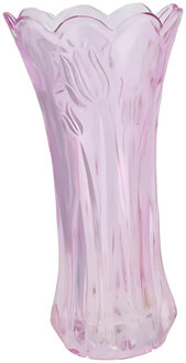 DK Design Bloemenvaas Delight - boeket vaas - glas - pastel paars - 13 x 25 cm