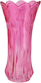 DK Design Bloemenvaas Delight - boeket vaas - glas - roze - 15 x 30 cm
