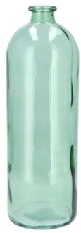 DK Design Bloemenvaas fles model - helder gekleurd glas - zeegroen - D14 x H41 cm - Vazen