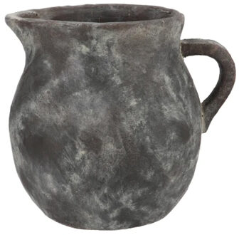 DK Design Bloemenvaas kruik model - Gamla - antraciet - 27 x 23 cm - rustieke vaas