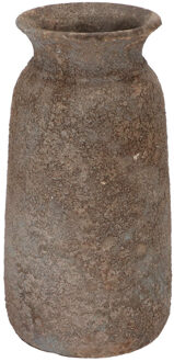 DK Design Bloemenvaas kruik model Maya - roestbruin - D16 x H30 cm - rustieke vaas