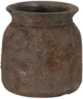 DK Design Bloemenvaas kruik model Maya - roestbruin - D20 x H21 cm - rustieke vaas