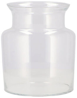 DK Design Bloemenvaas melkbus fles model Milky - transparant glas - D16 x H25 cm