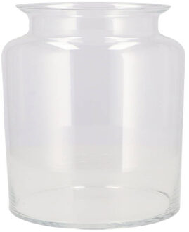 DK Design Bloemenvaas melkbus fles model Milky - transparant glas - D19 x H19 cm - Vazen