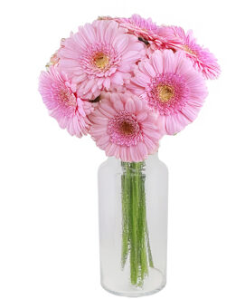 DK Design Bloemenvaas melkbus fles model Milky - transparant glas - D19 x H35 cm