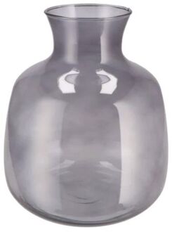 DK Design Bloemenvaas Mira - fles vaas - smoke glas - D24 x H28 cm Grijs