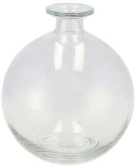 DK Design Bloemenvaas rond model - helder gekleurd glas - transparant - D13 x H15 cm - Vazen