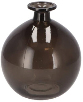 DK Design Bloemenvaas rond model - helder gekleurd glas - zwart - D13 x H15 cm