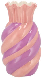 DK Design Bloemenvaas Sweety - boeket vaas - keramiek - roze/paars - 13 x 23 cm